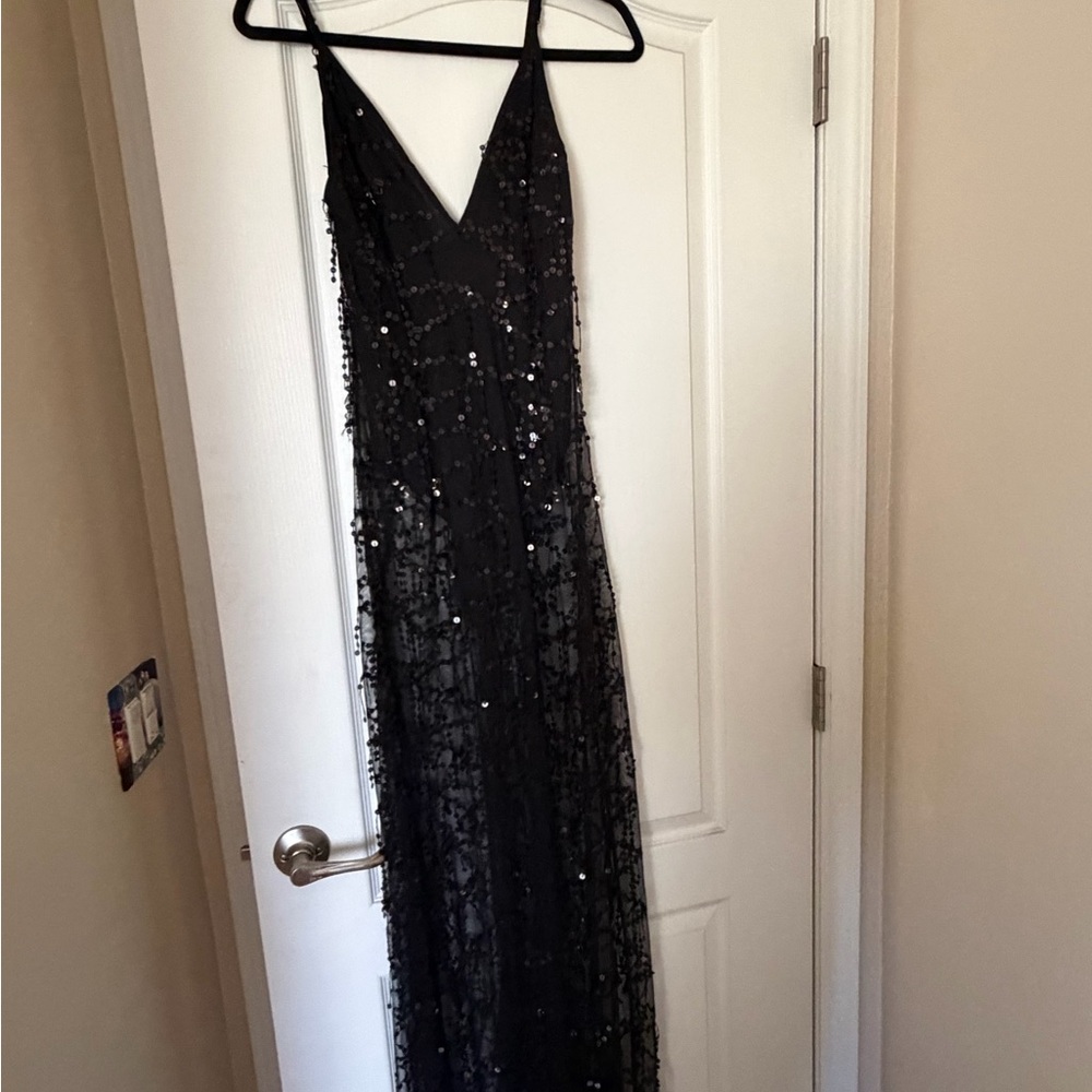 Prettylittlething Black Sequin Backless Dress - image 4